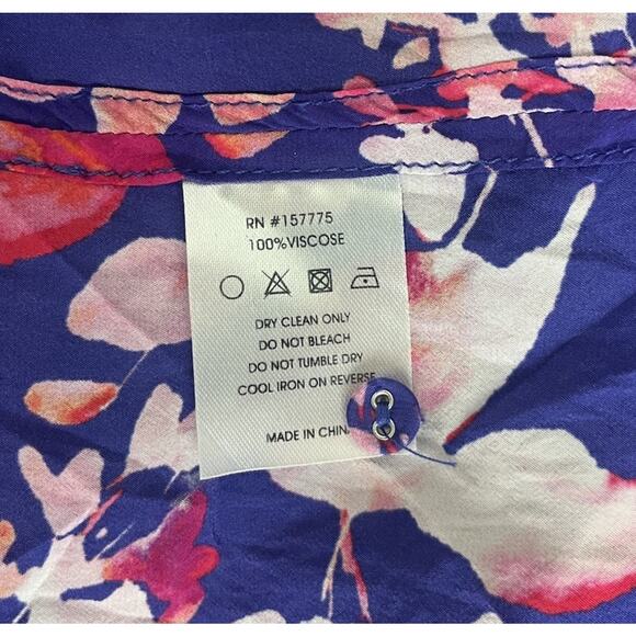 Anthropologie Caballero Vibrant Fields Blouse Elastic Button Loop Top Size XS - Picture 7 of 7